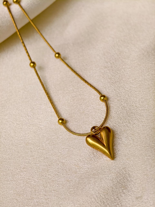 Blush heart necklace